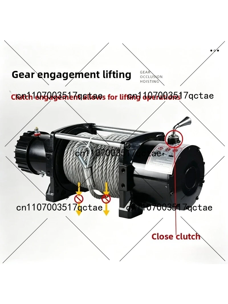 12V 24V 5 Ton Electric Winch Heavy Duty Off Road Recovery Towing Hoisting Winch for Vehicle Self Rescue