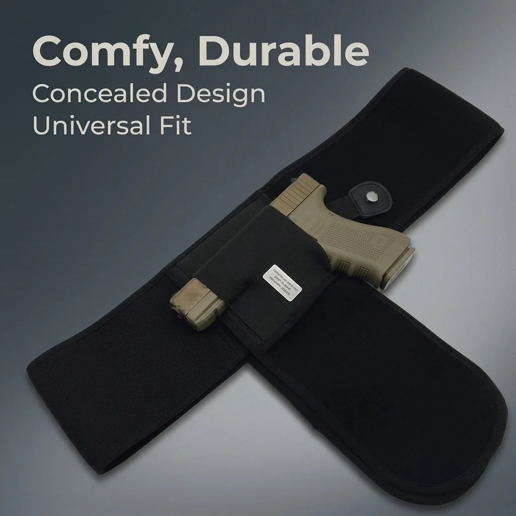 Funda para Pistola con Banda Abdominal Oculta para Mano Izquierda/Derecha para Smith and Wesson, Shield, Glock 19, 17, 42, 43, P238, Ruger LCP