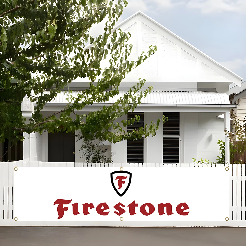 60x240cm Firestones Tires Auto Parts Banner Flag Polyester Printed Garage or Outdoor Decoration Tapestry