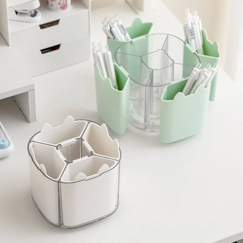 

Creative 360 Rotatable Pen Holder 5/9-Grid Large Capacity Desk Pencil Storage Box Container Stationery Organizer Pen Stand