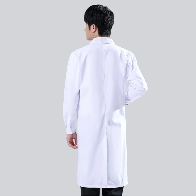 Male's White Medical Coat Men Scientist Lab Coat Doctor Coat Laboratory Coat for Hospital Student School Cosplay Food Coat