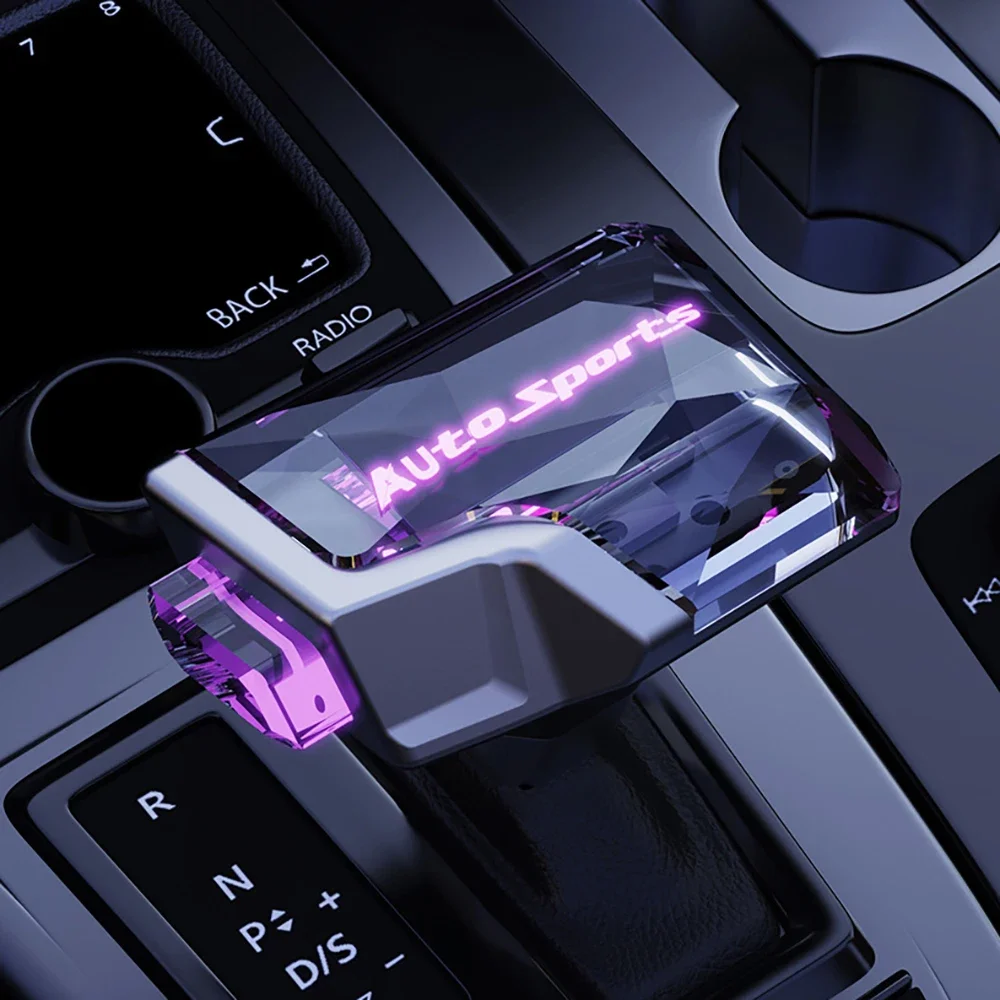 جديد ناقل حركة أوتوماتيكي زر والعتاد التحول رئيس سيارة Led اللمس مضيئة كريستال التحول المقبض #1