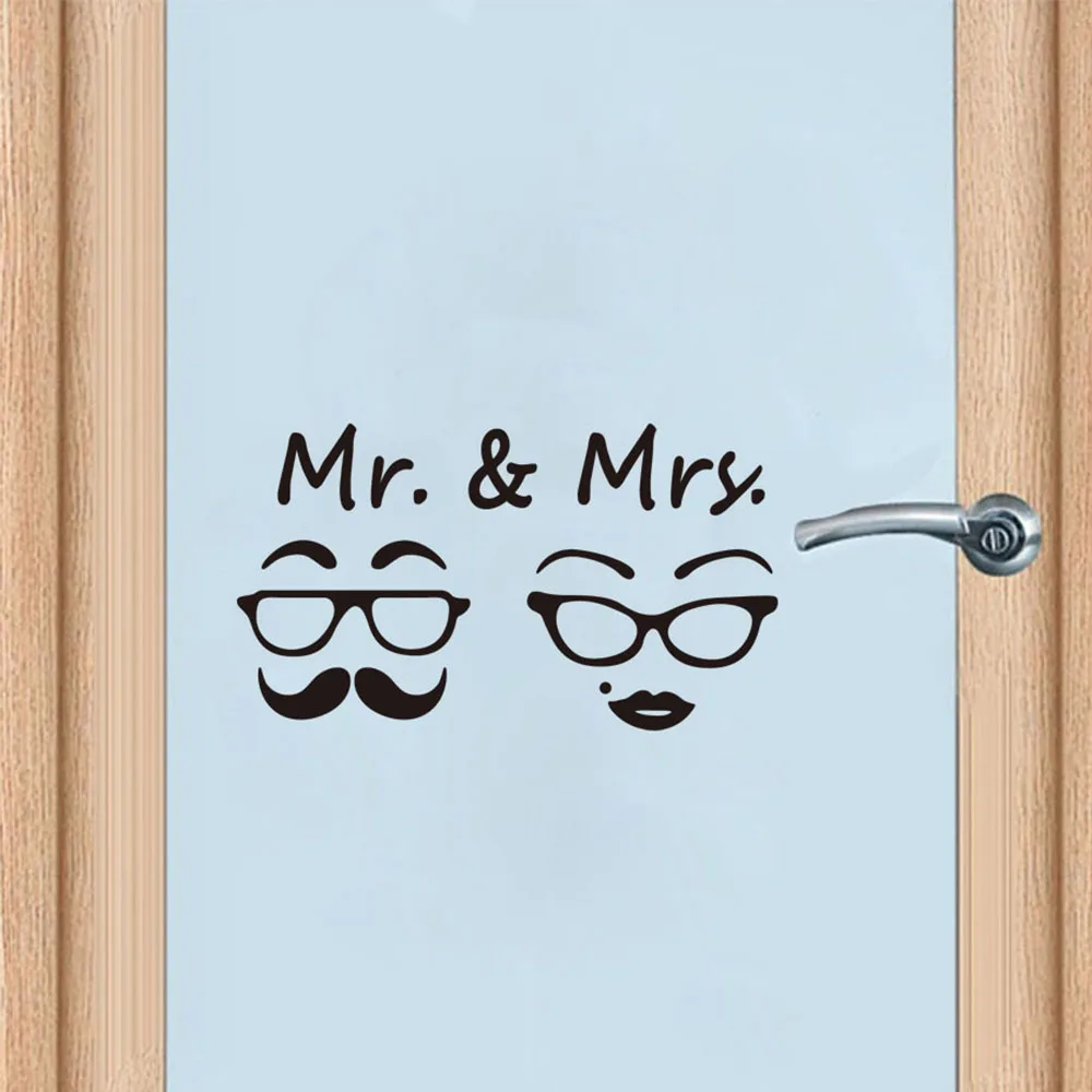 Mr. & Mrs. Home Art Removable Door Decor Vinyl Poster Wall Sticker Toilet Decals