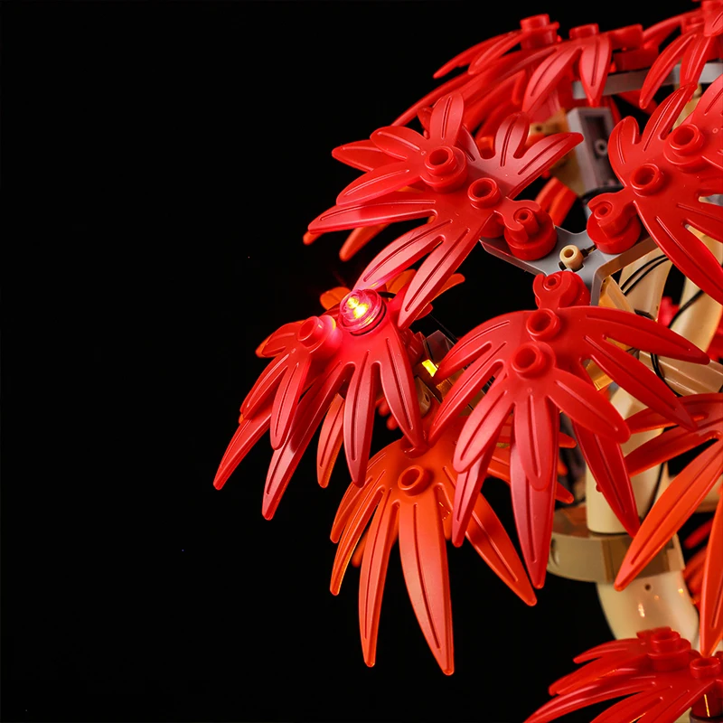 Kit d'éclairage LED DIY pour bonsaï en érable rouge LEGO 10348 (lumière LED uniquement, sans modèle de blocs)