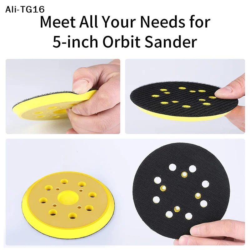 1 قطعة لوحة الطحن 5 بوصة 8 ثقوب طاحونة الصنفرة صينية ل القرص طاحونة دعم وسادة هوك حلقة 125 مللي متر آلة تلميع هوائية