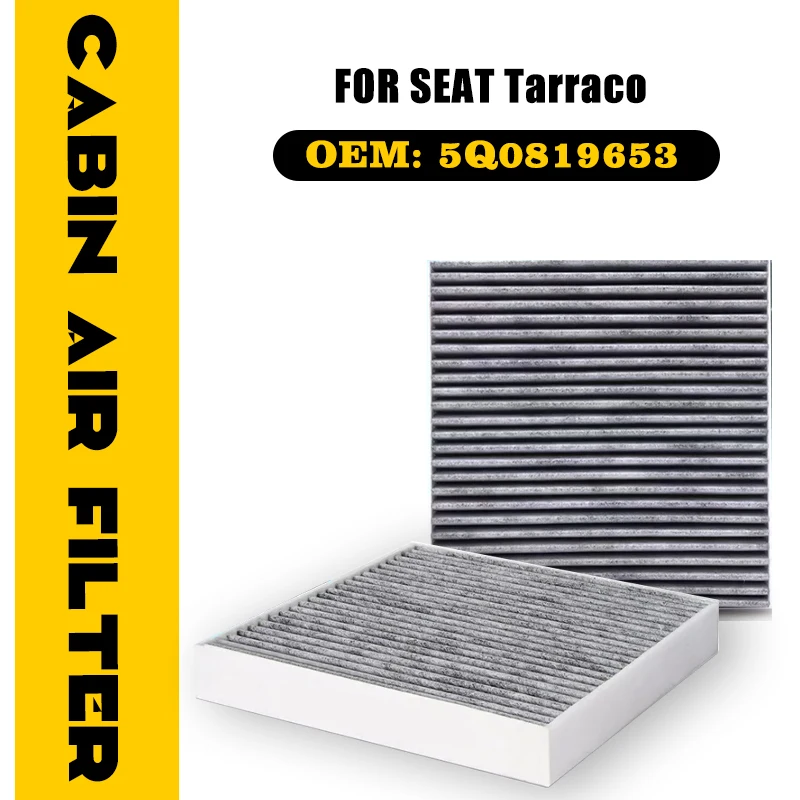 

Car Activated Carbon Air Filter For SEAT Tarraco KN2 2018-2025 2019 2020 2021 Charcoal Lined Conditioner Accessories 5Q0 819 653