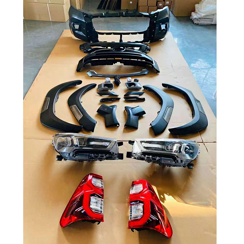 

Body Kits Hot Selling Car with Front Bumper Assembly for Hilux 2016-2018 up to Rocco Model ABS PP 2021