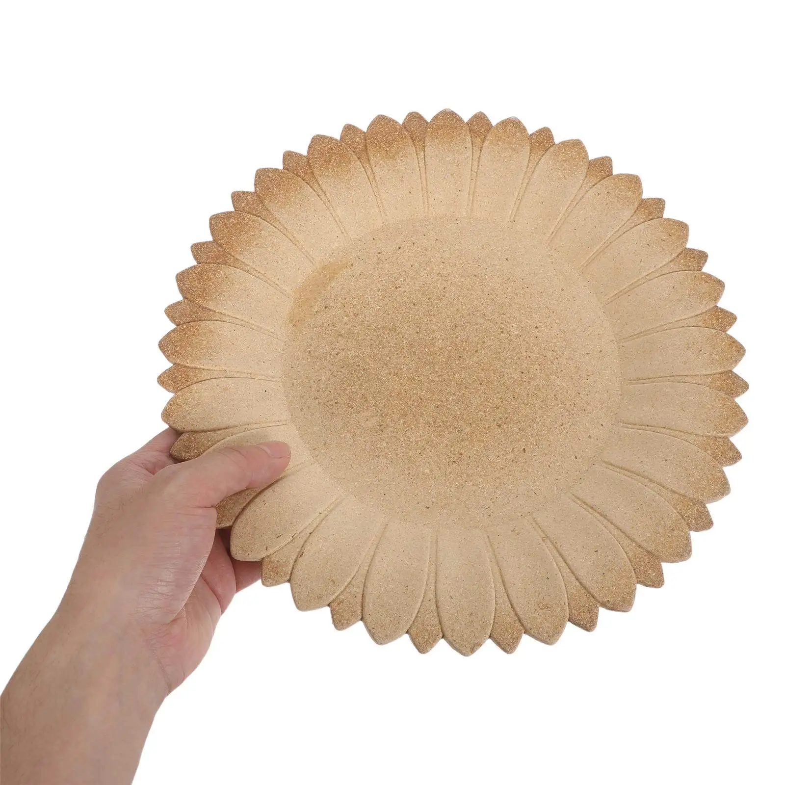 Bandeja de madera con diseño de girasol para joyas, anillos, monedas, collares, llaves y billeteras, para mesita de noche o tocador.