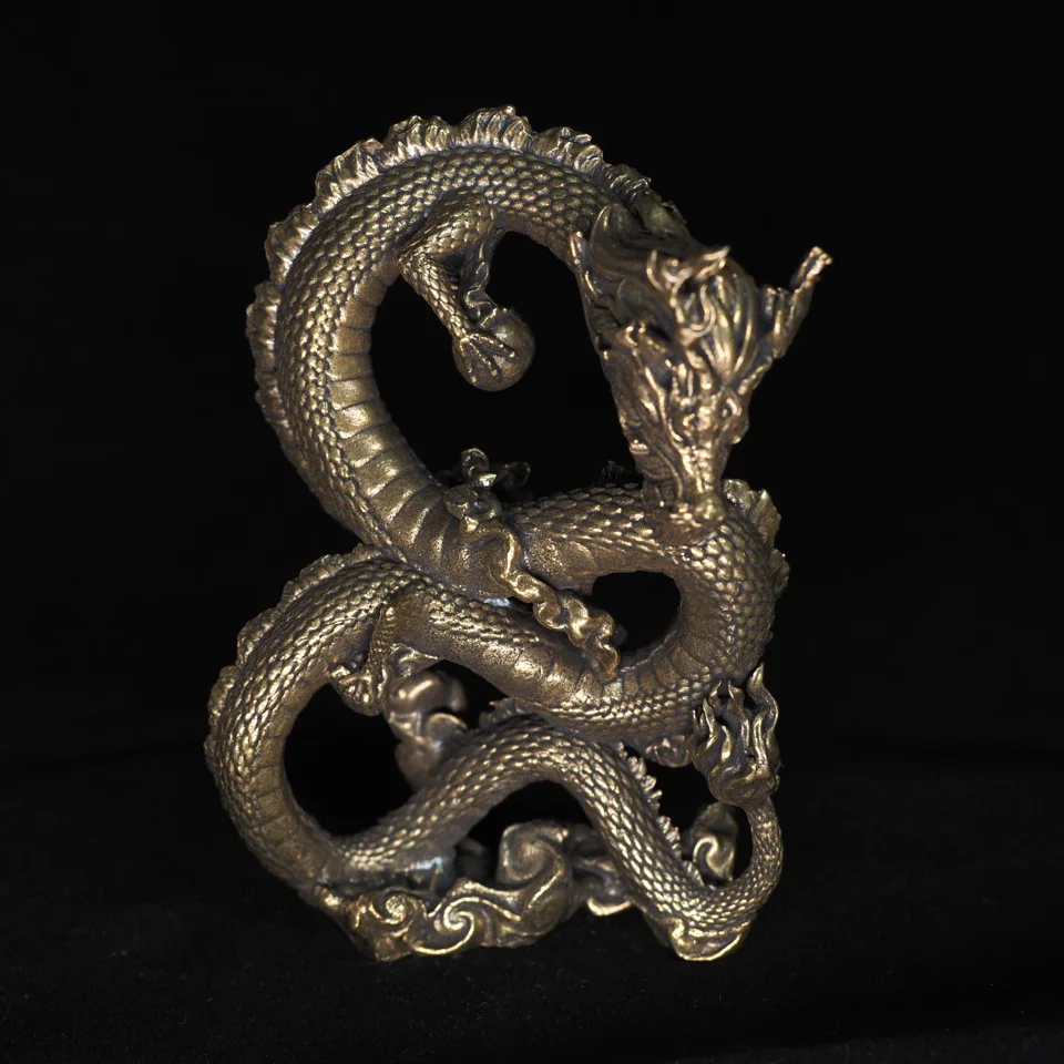 Shenlong pure copper chinese dragon ornaments, high-end handicrafts, home ornaments, high-end creative and exquisite gifts