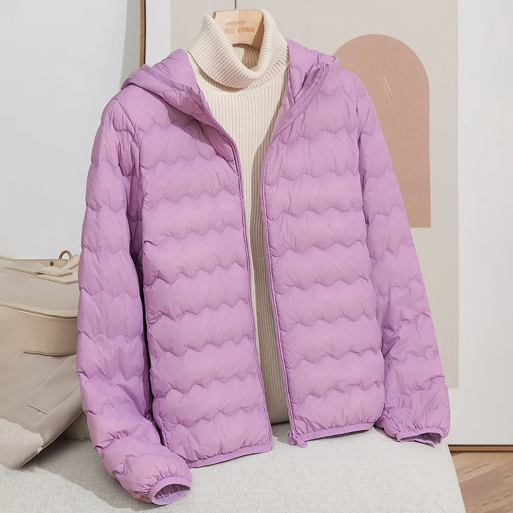 Piumini da donna leggeri Autunno Inverno Piumini oversize casual larghi a maniche lunghe con cappuccio all'interno esterno Capispalla caldo