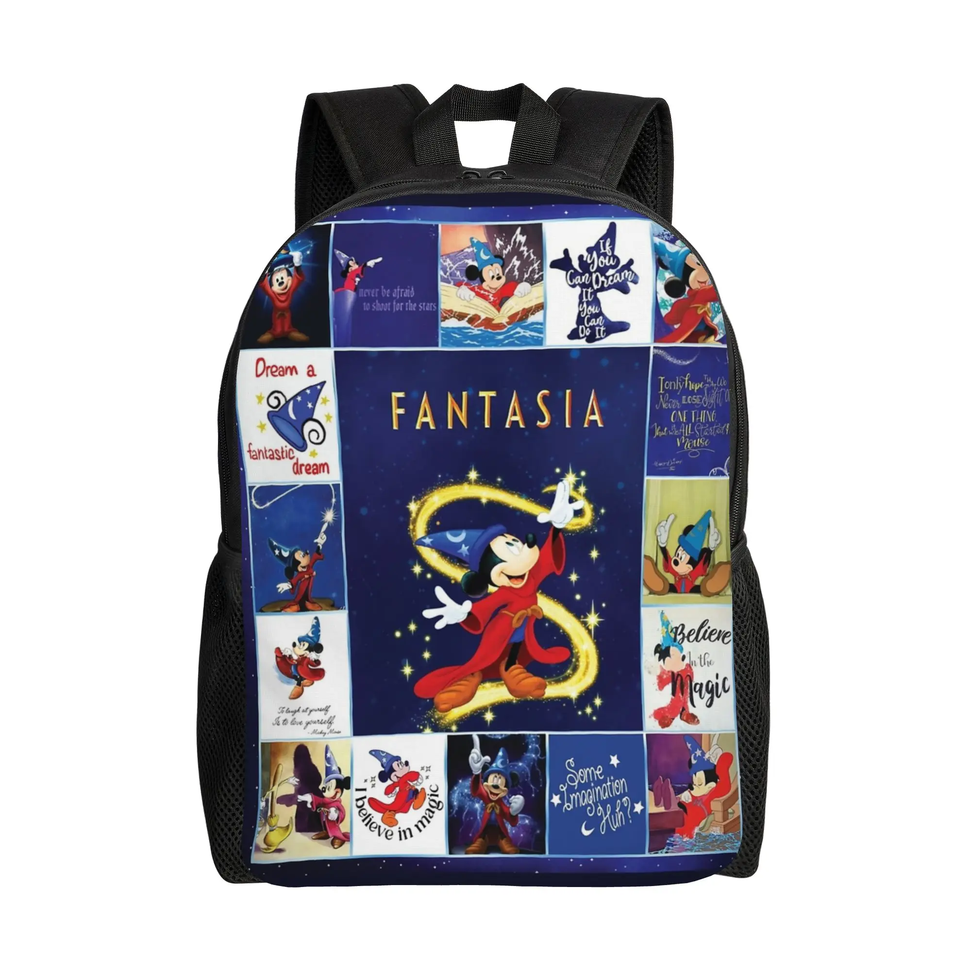 

Retro Sorcerer Mickey Fantasia Casual Backpack Sports Student Hiking Travel Daypack for Men Women Laptop Shoulder Bag