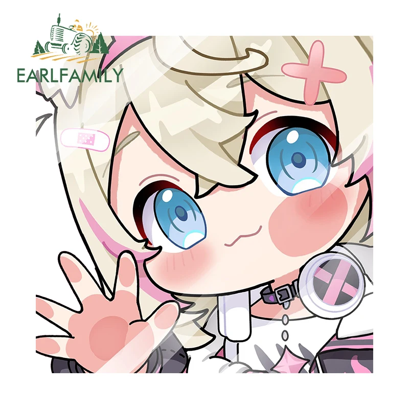 

EARLFAMILY 13 см x 13 см для Mococo Abyssgard на стекло, автомобильная наклейка, милая наклейка Kawaii Loli, водостойкая креативная наклейка для ноутбука