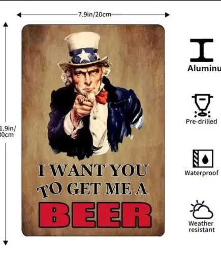 UNCLE. SAM METAL TIN SIGN 