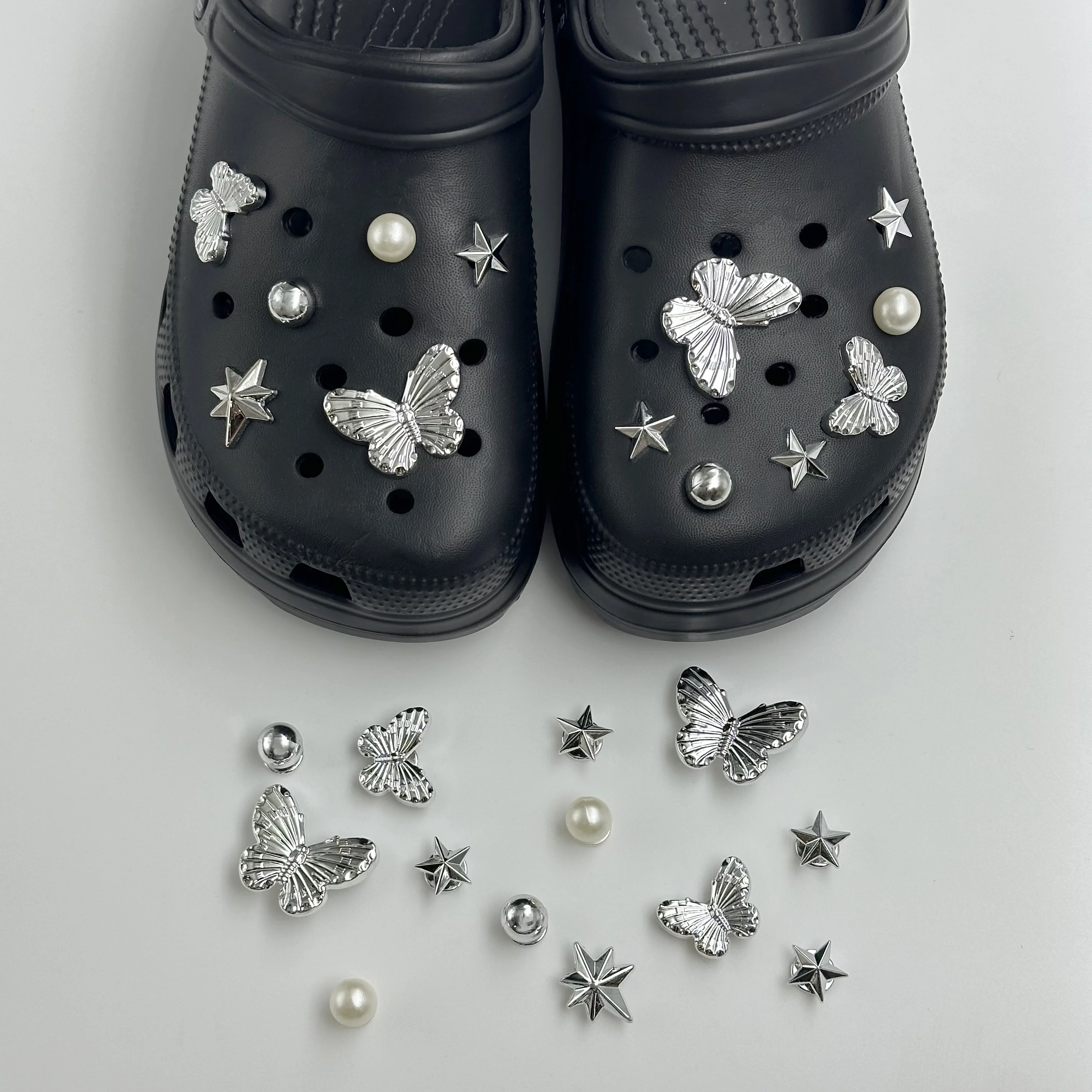 13Pcs DIY Shoe Decoration Charms, Shiny and Fashionable Shoe Accessories for Girls, Suitable for Clogs, Removable Shoe Decorations