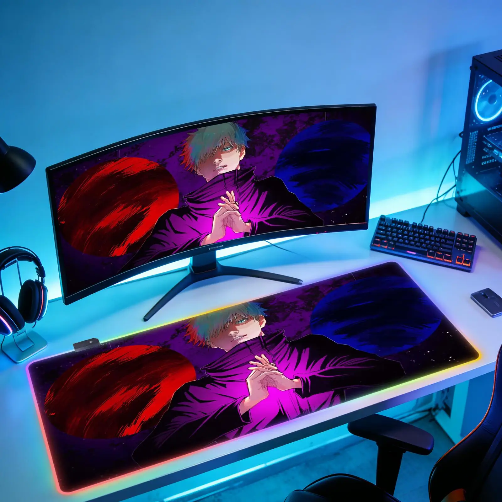 

J-Jujutsu K-Kaisen Satoru Gojo Mousepad HD Printing Computer Gamers Locking Edge Non-slip Mouse Pad XXL Keyboard RGB PC Deskmat