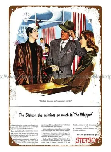 Stetson 1945 Mens hats vintage ads metal tin sign wall decor ideas