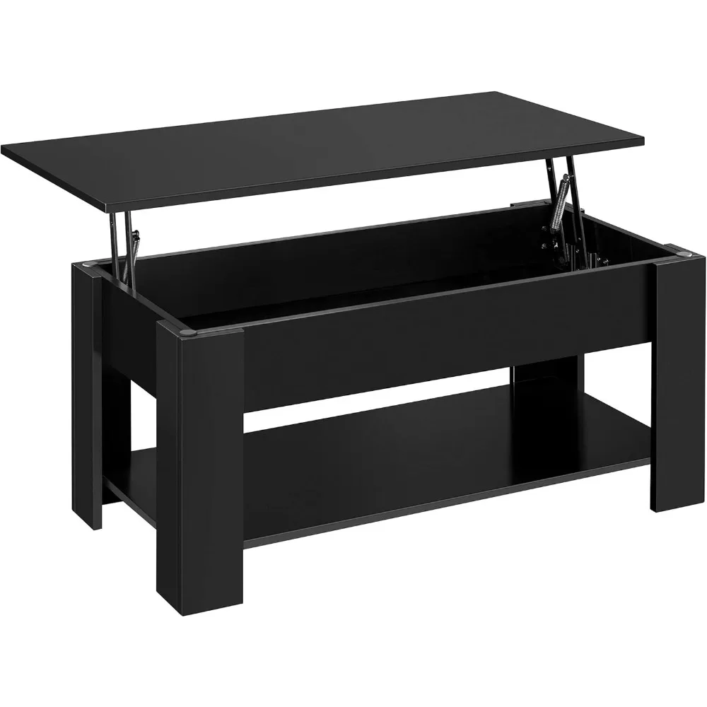 

Minimalist Design Lift Top Coffee Table w/Hidden Compartment and Storage Shelf for Living Room Reception Room Office