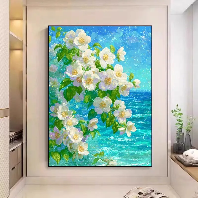 

9ct 60x80cm Pear blossom Embroidery DIY Chinese Style Printed Kits Cross Stitch Needlework Set Home Decor Crafts