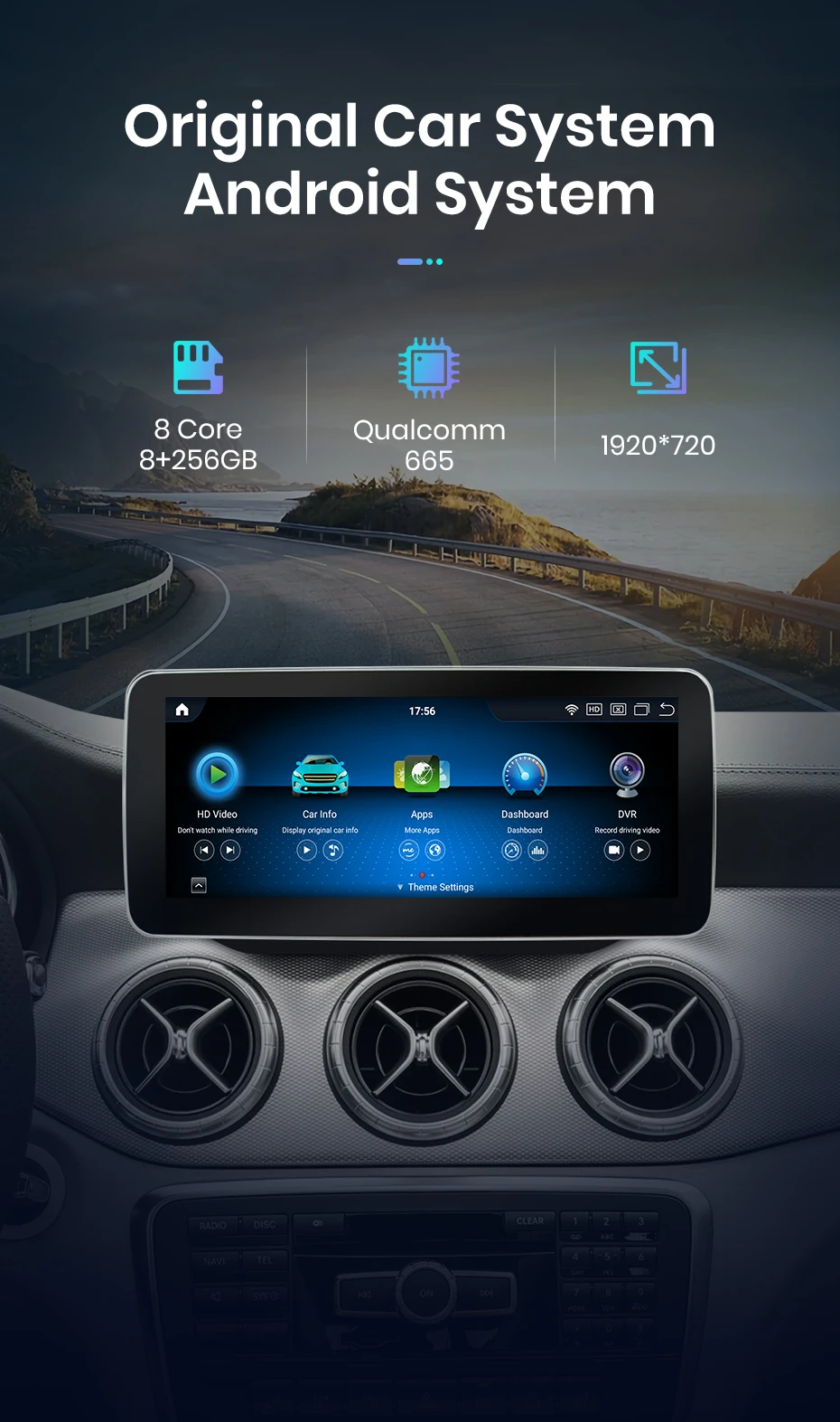 Junsun Qualcomm 665 Drahtloses CarPlay Android Auto-Autoradio für Mercedes Benz B-Klasse W245 W246 2011–2018 GPS Intelligentes System – Detail 2