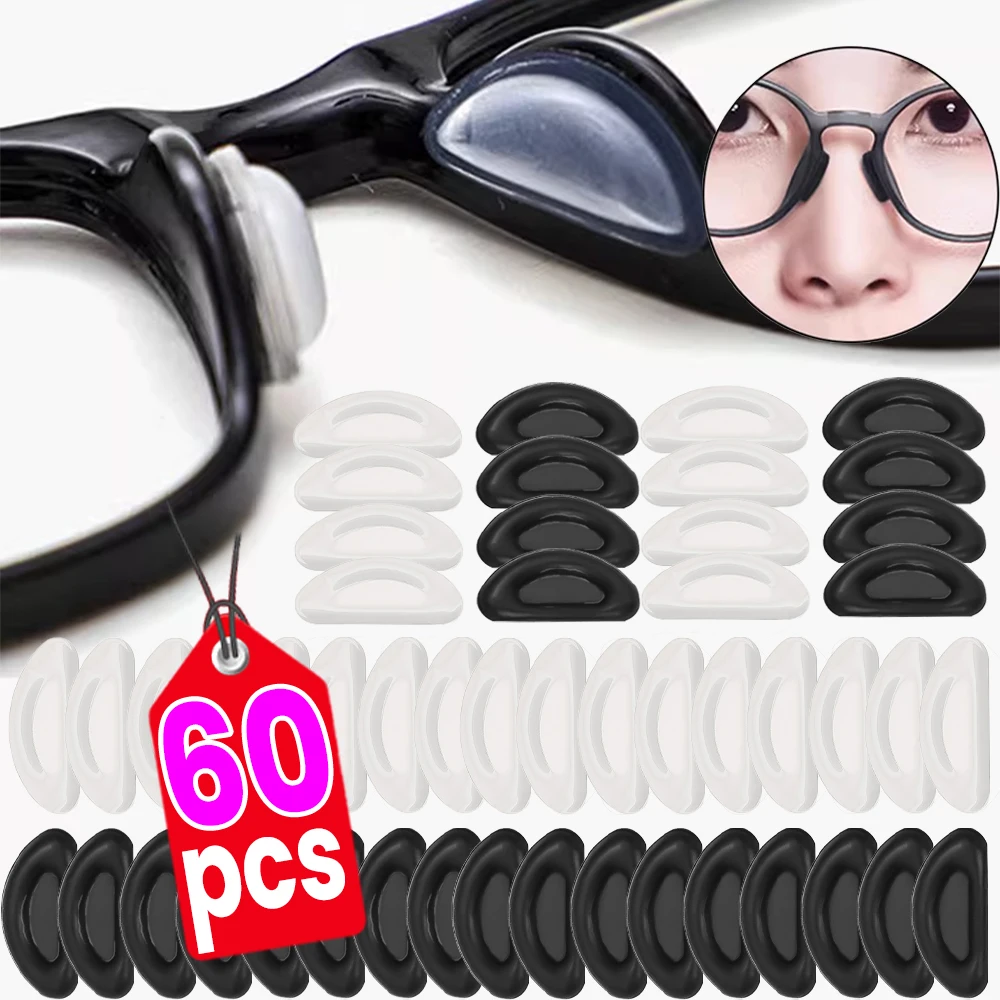 

10/60pcs Silicone Glasses Nose Pads Adhesive Nose Pads Non-slip Transparent Nosepads for Glasses Eyeglasses Eyewear Accessories