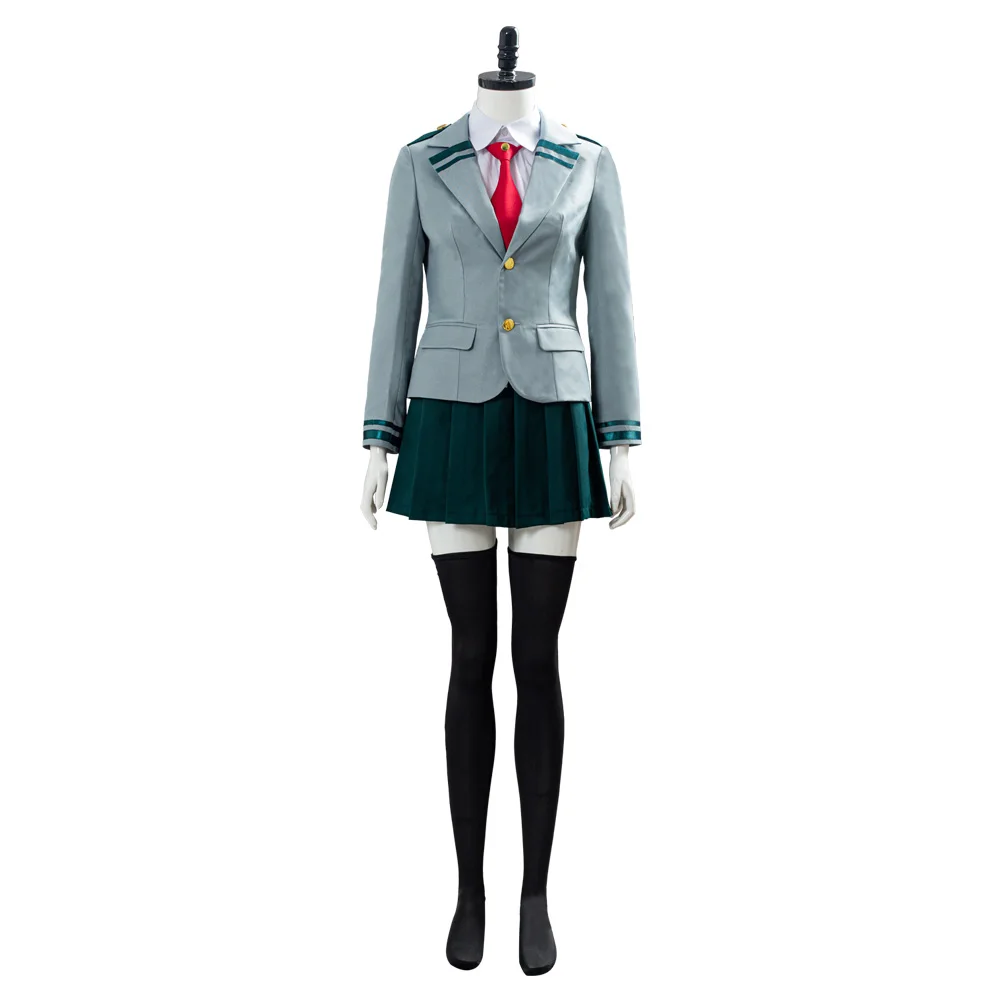 Halloween Grey Campus Uniform Cosplay Costume outfit Carnival My Hero Women Adult Roleplay Clothes For Girls Carnival Suit