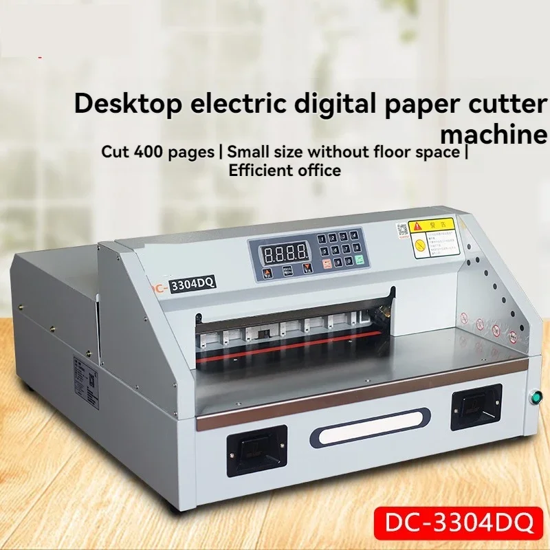 

DC-3304DQ Desktop Electric Paper Cutter Business Card, Bid Document,Paper, Brochure,Paper Cutting Knife, Book Cutting Machine