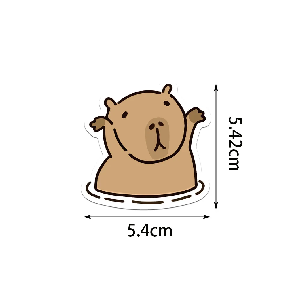 50PCS Cartoon Cute Funny Capybar Sticker Doodle Creative DIY Decorative Notebook Refrigerator Skateboard Helmet Decal Toy Gift