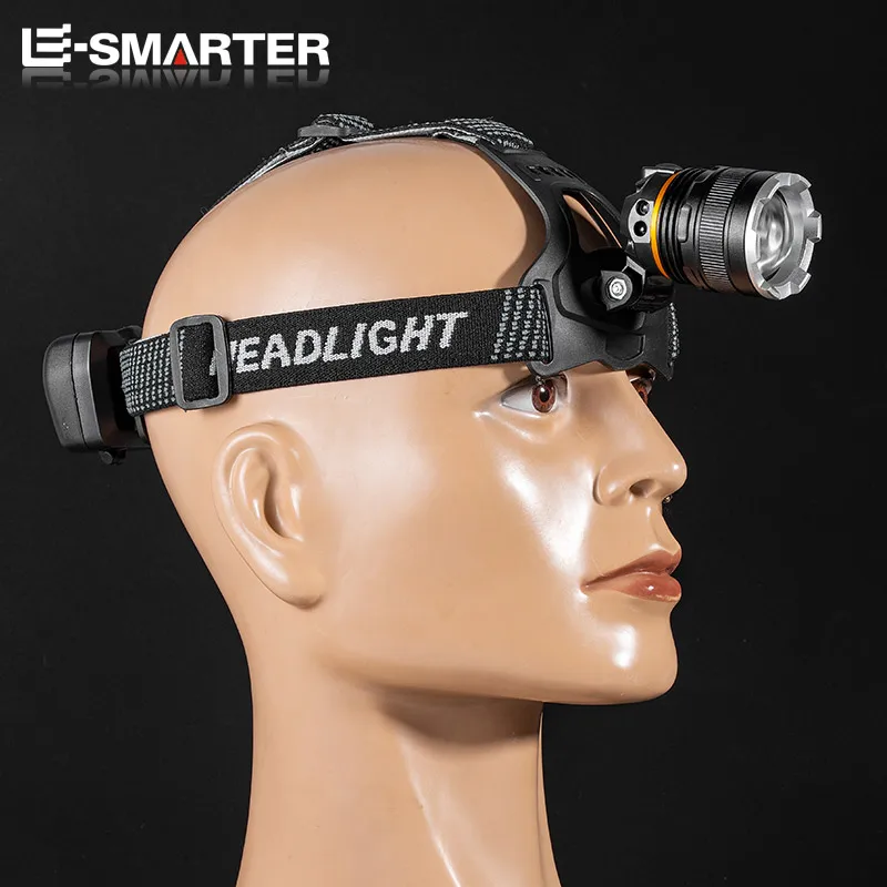 LED Headlamp Waterproof Rechargeable XHP50 Head Light Fishing Searching Camping Head Flashlight Zoom Lantern