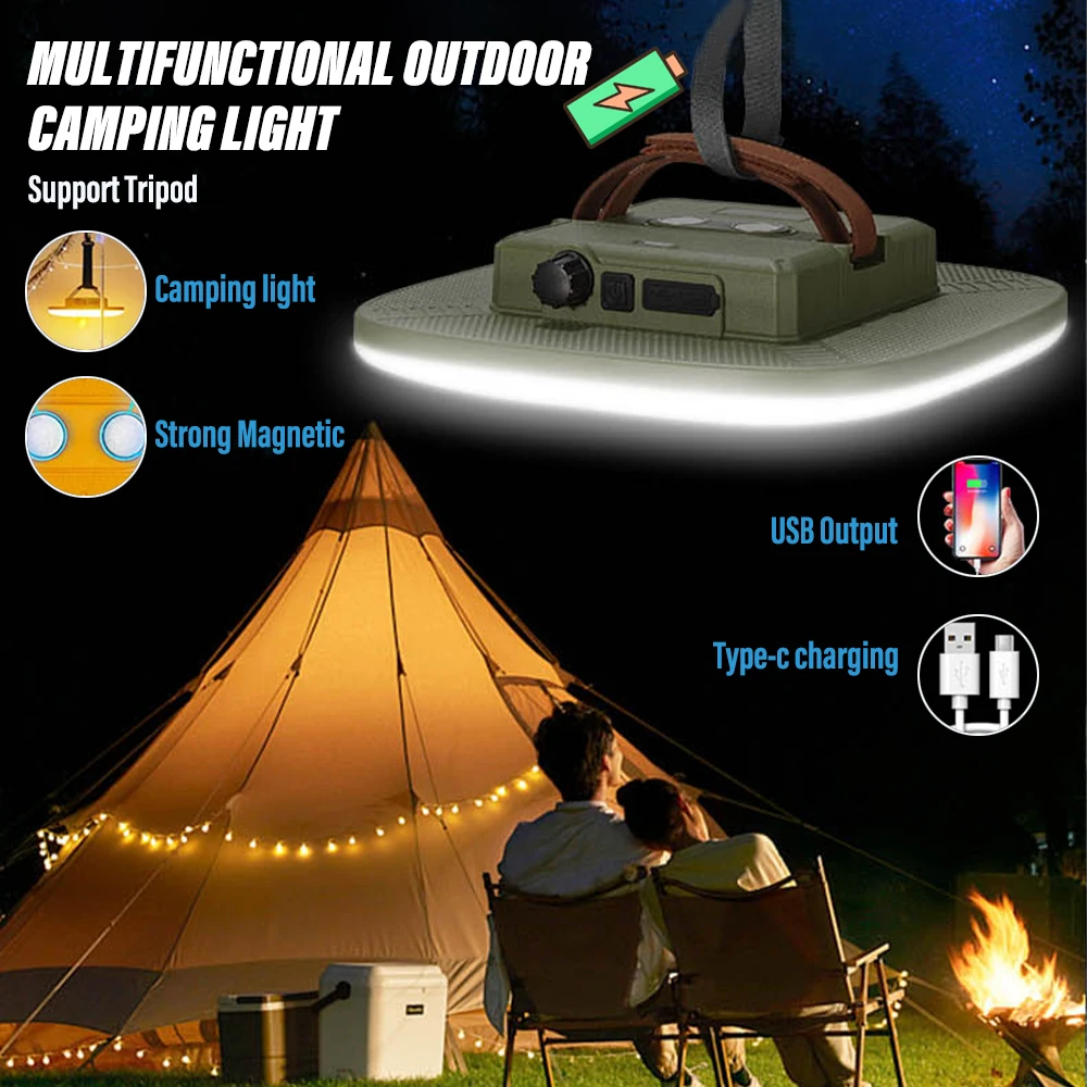 Super bright LED portable light Rechargeable multifunctional Camping light Outdoor searchlight With USB output Strong magnetic