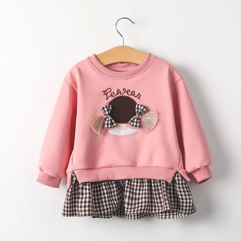 Children's Clothing 2023 Spring and Autumn New Trend Printing Fashion Round Neck Long Sleeve Simplicity Solid Color Pullover