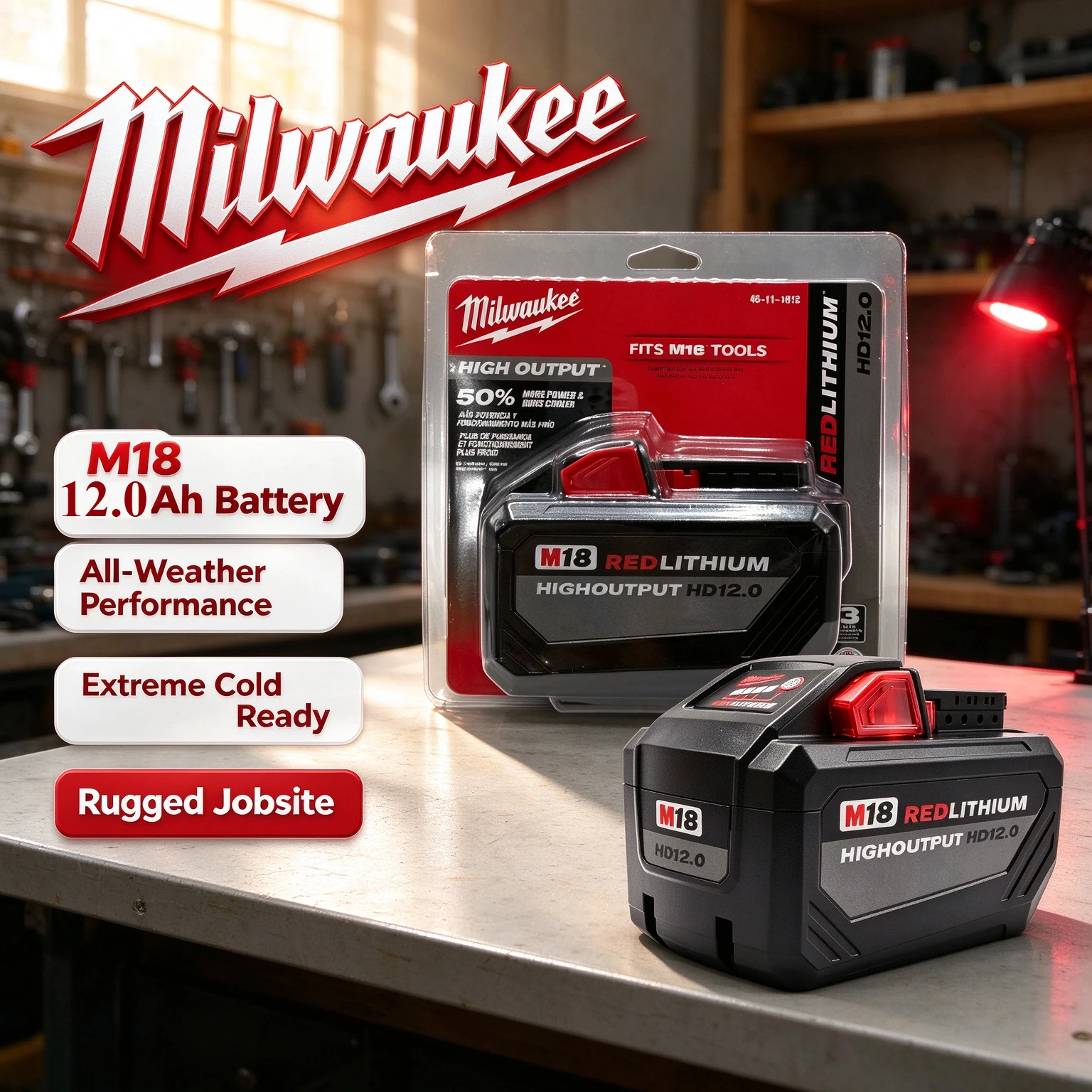 Original Milwaukee M18 6/12.0Ah High Output Lithium Ion Battery Fits Milwaukee 18V High-capacity Rechargeable Battery Power Tool
