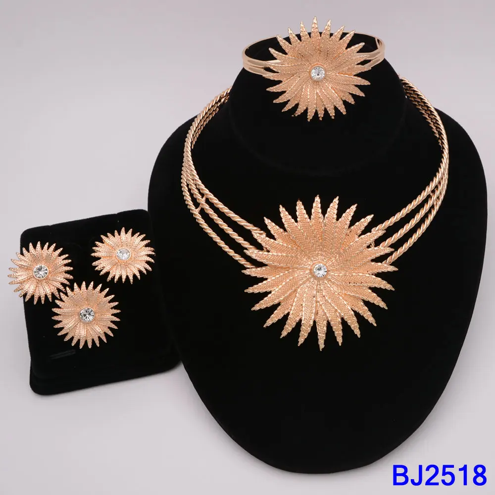 

Африканский модный комплект бижутерии, свадебный комплект украшений с позолотой