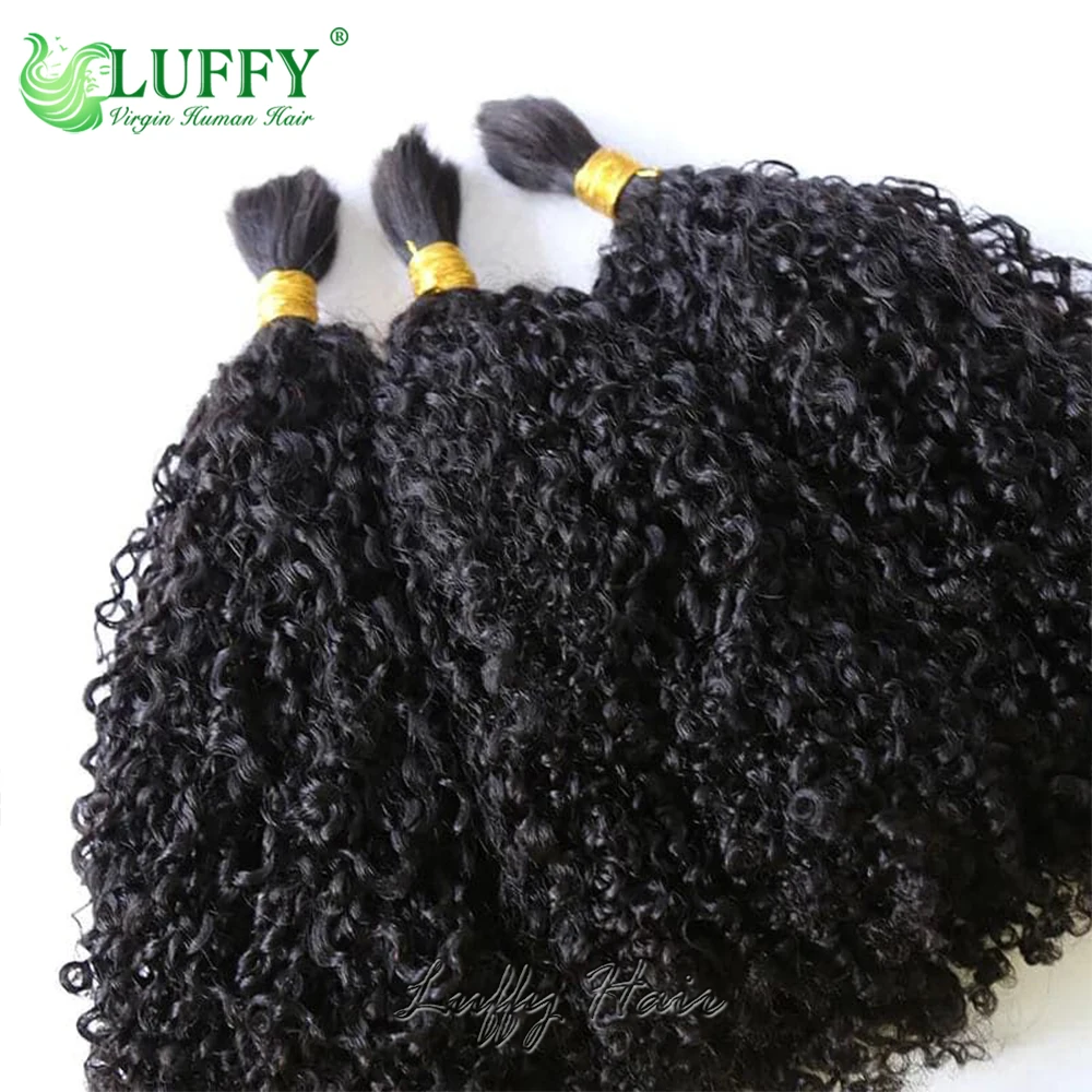 Capelli umani sfusi per intrecciare Afro crespi ricci senza trama estensioni indiane dei capelli umani all'ingrosso doppie trecce Boho disegnate Full End