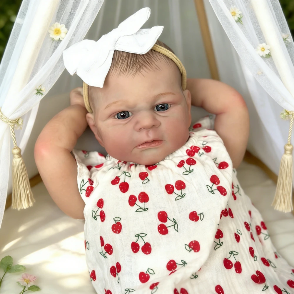 

BZDOLL 45CM Reborn Baby Doll with 3D-Paint Skin, 18inch Soft Cloth Body Vinyl Limbs Newborn Bebe Like Real Fashion Birthday Gift