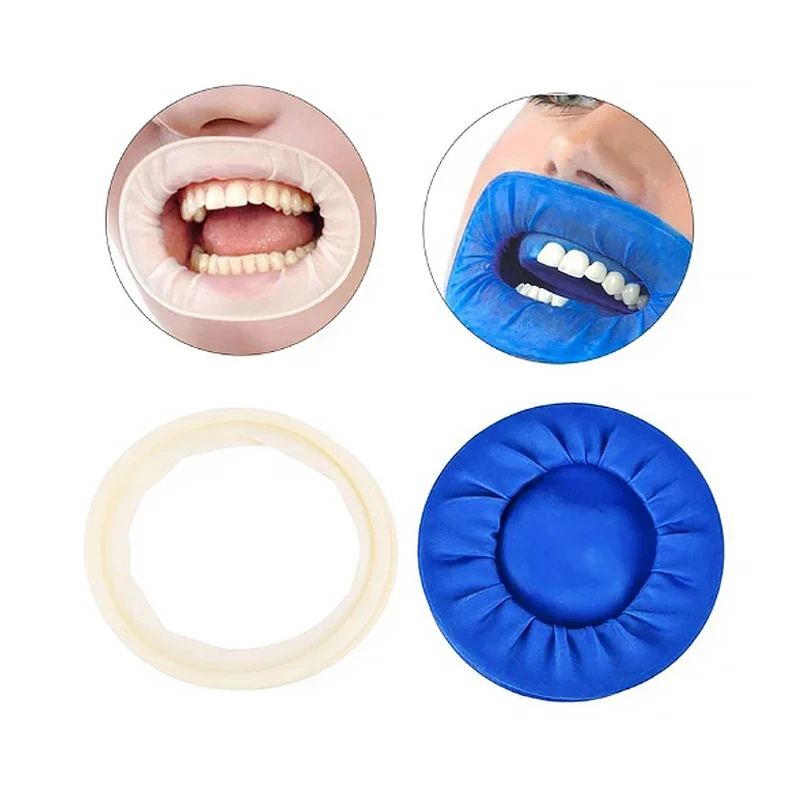 PIORPOY 1Pc Dental Rubber Sterile Mouth Opener Oral Cheek Rubber Barrier Opener Dentistry Consumables Material White Blue
