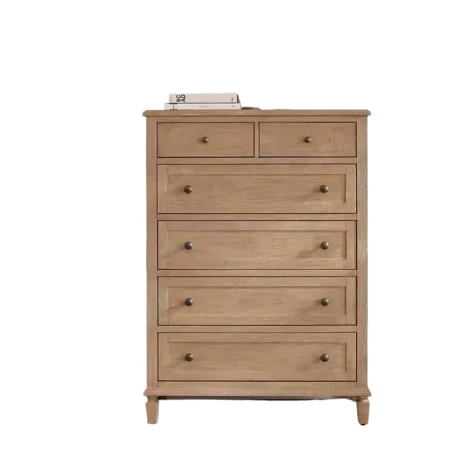 

Retro solid wood six-chest cabinet, locker, bedroom bedside cabinet, French living room, porch cabinet, combined cabinet