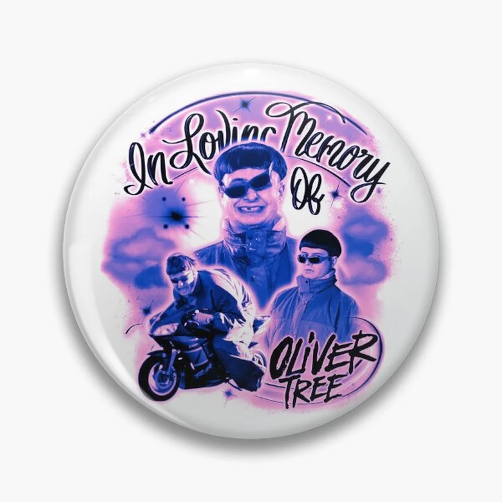 In Loving Memory Of Oliver Pin Holographic Star Heart Pin Brooches Laminated Button Fashion Accessory