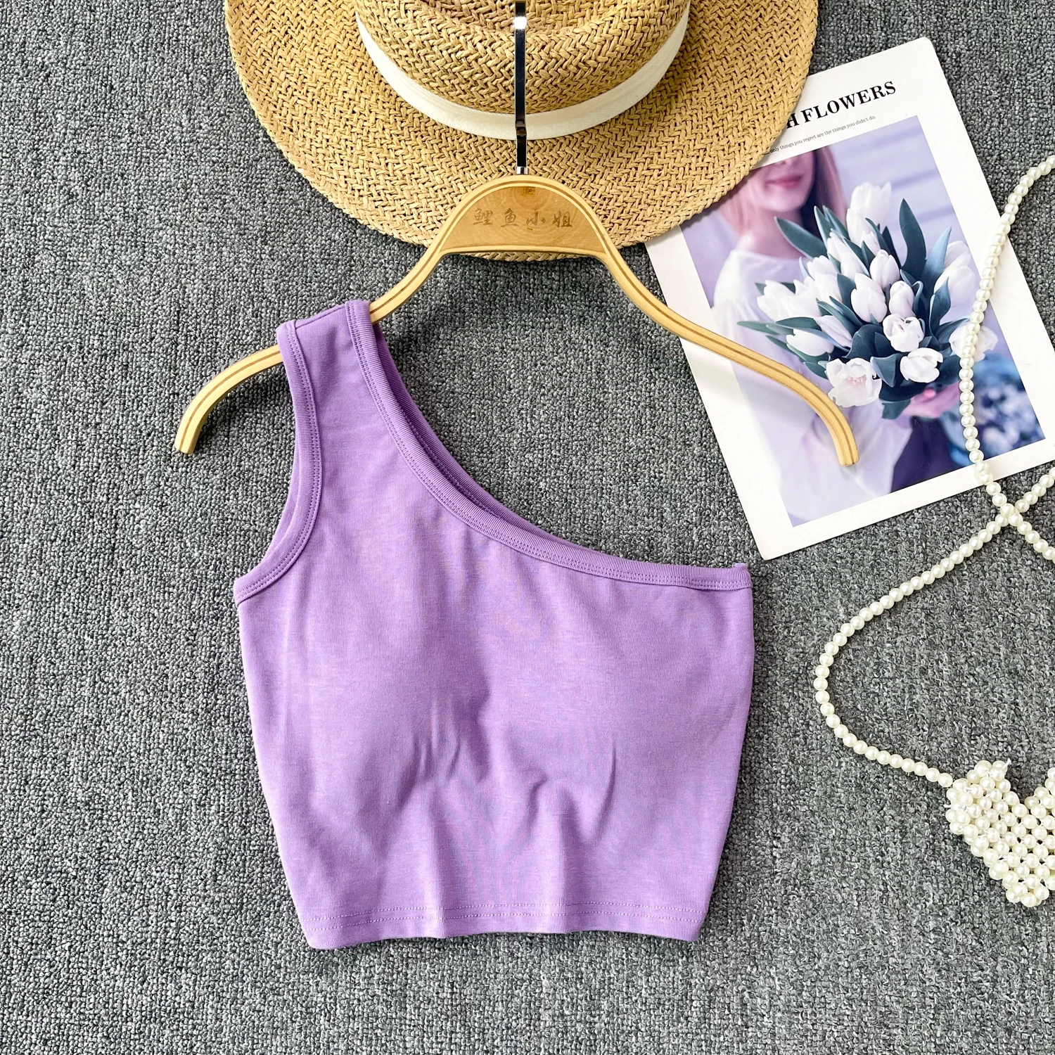 Women Chic Solid Camis Slim One Shoulder Tank Top Basic Hot Sexy Korean Fashion Off Shoulder Summer Women Crop Top