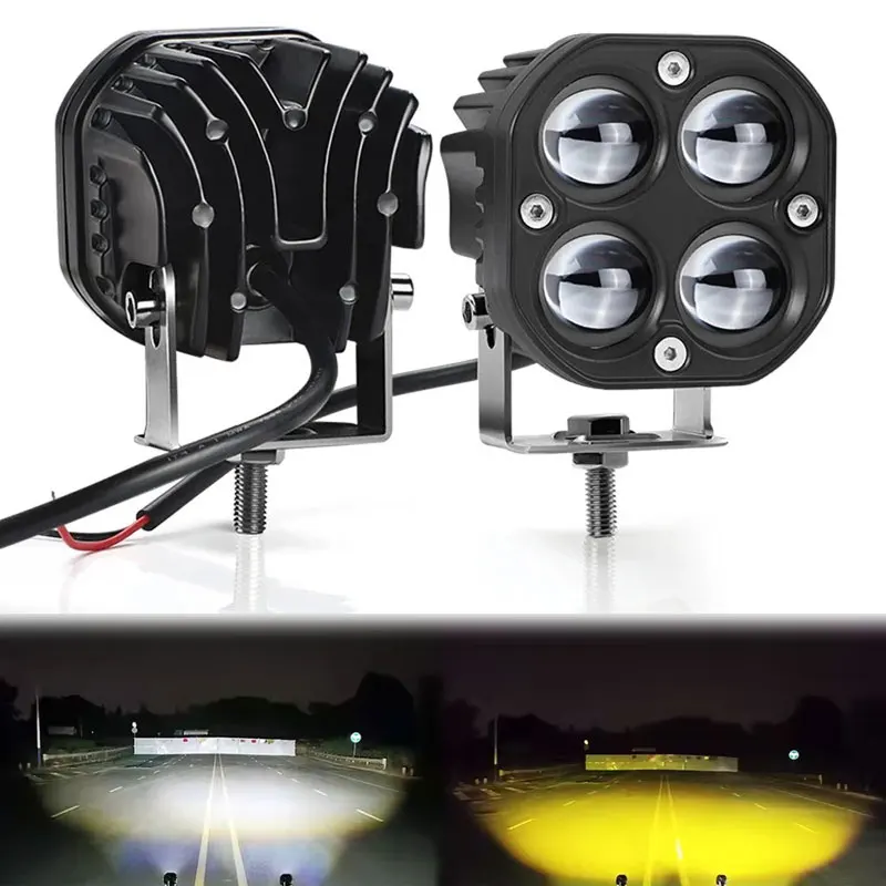

Super bright 3 Inch Dual Color LED Spotlights 200W Fog lamp Headlight Accessory For Motorcycle Truck Car SUV ATV 30000LM 24V 12V