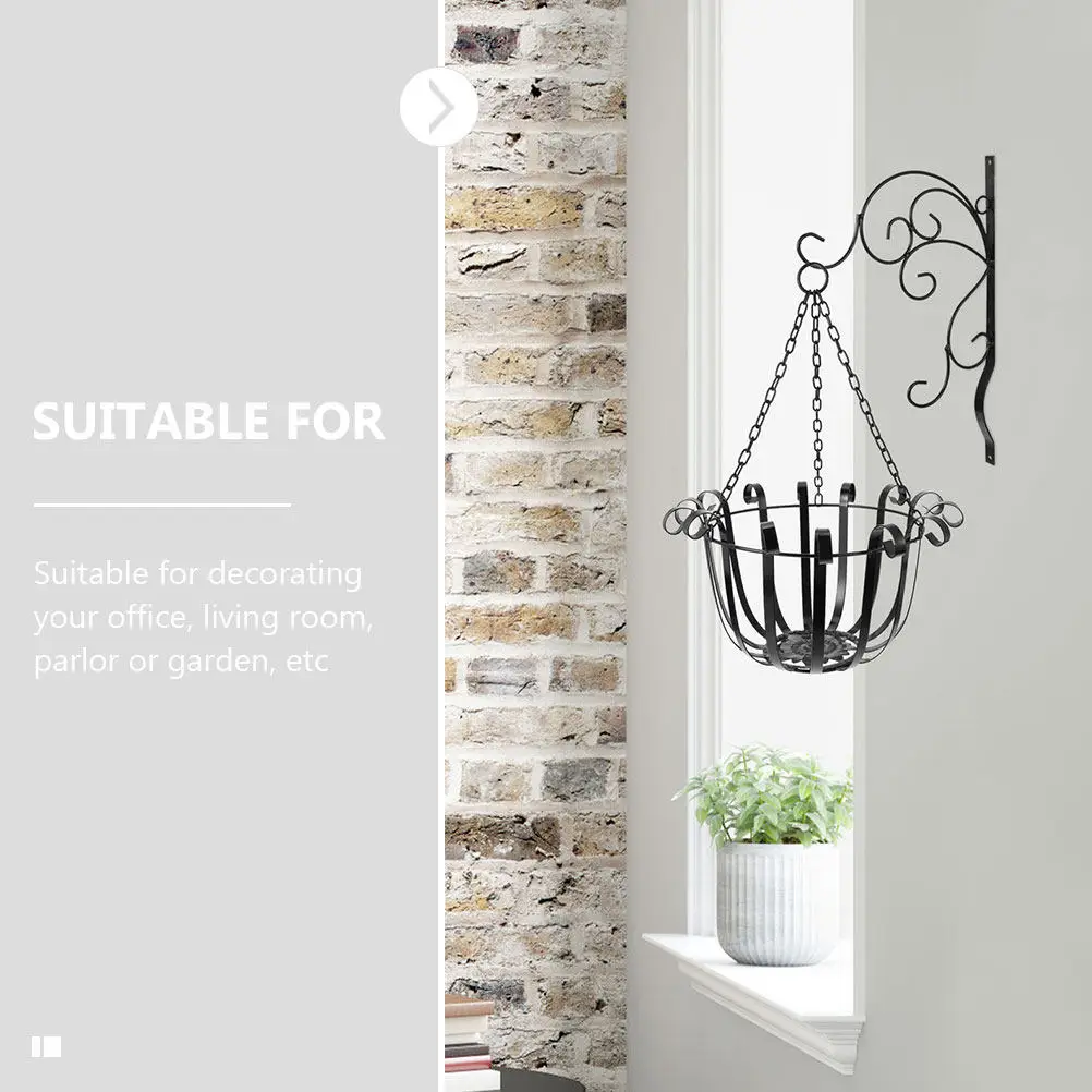 Iron Hanging Flowerpot Basket Outdoor Plant Holder Garden Decorative Storage Rack for Home Garden Supplies view 3