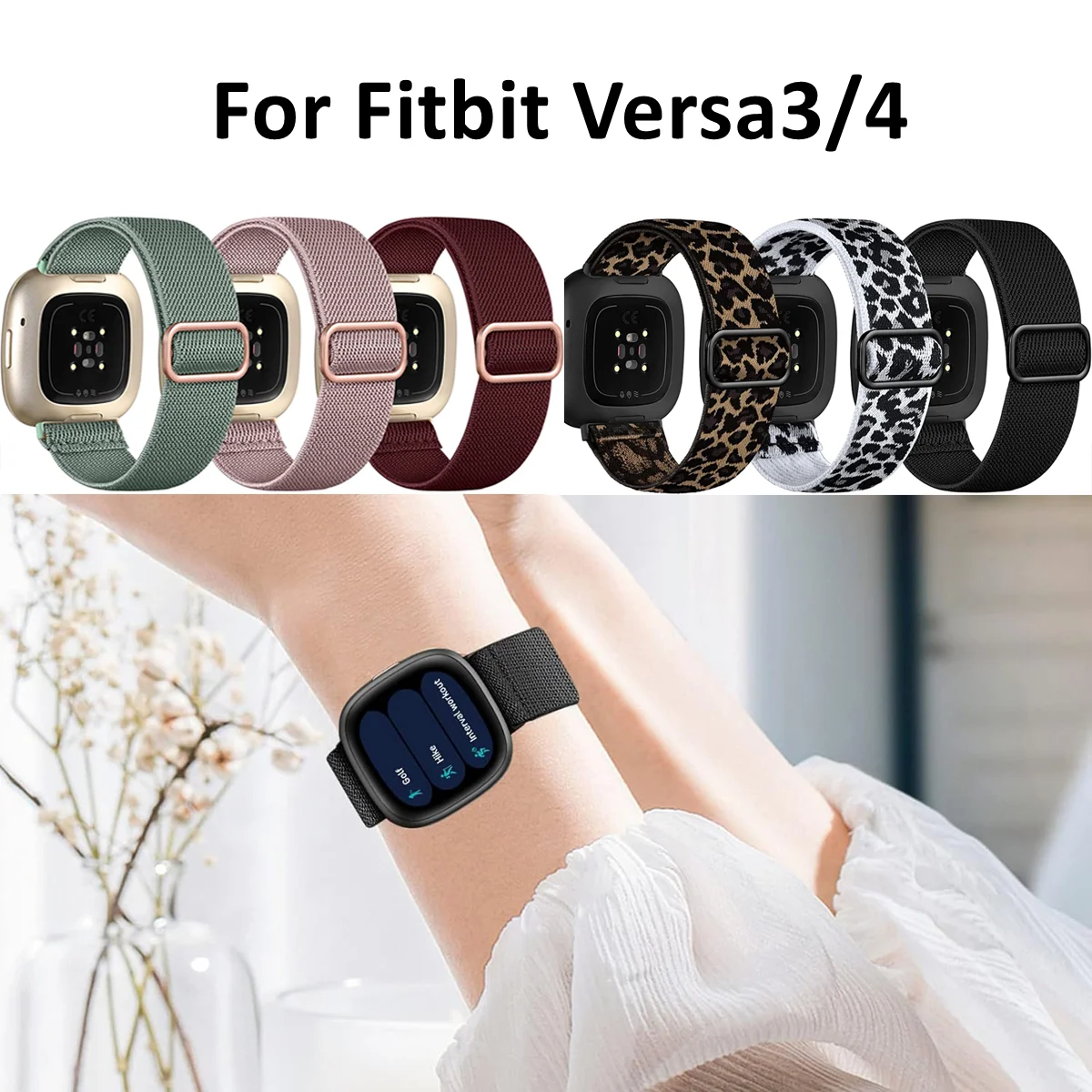 Paquete de 3 correas para Fitbit Versa 4/Versa 3/Fitbit Sense 2/Sense, correas deportivas para mujeres y hombres, correas de repuesto para reloj inteligente