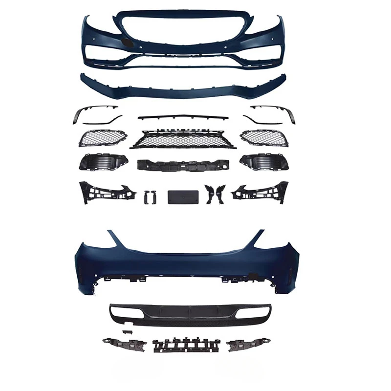 High Quality Facelift Body Kit With Bumper Grill Exhaust For C Class W205 C200 C300 C43 C63s 2016 Sedan Upgrade Parts