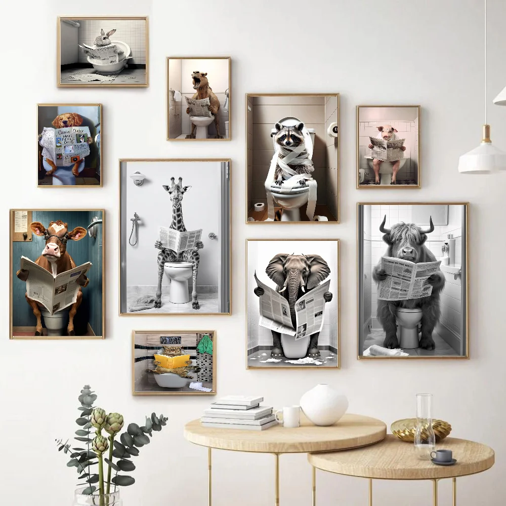 

Creative Animal Toilet Vintage Posters Sticky Vintage Room Home Bar Cafe Decor Kawaii Room Decor