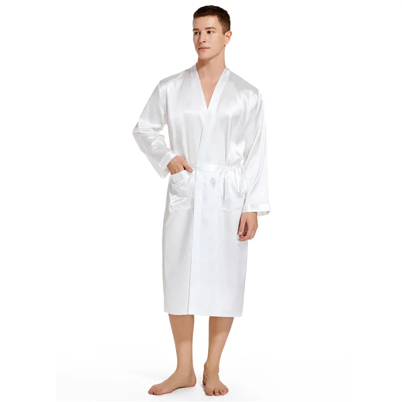 Nightgown Men Robe Groom Kimono Bathrobe Gown Print Letter Loungewear Nightdress Wedding Gift Sleepdress Sexy Loose Sleepwear