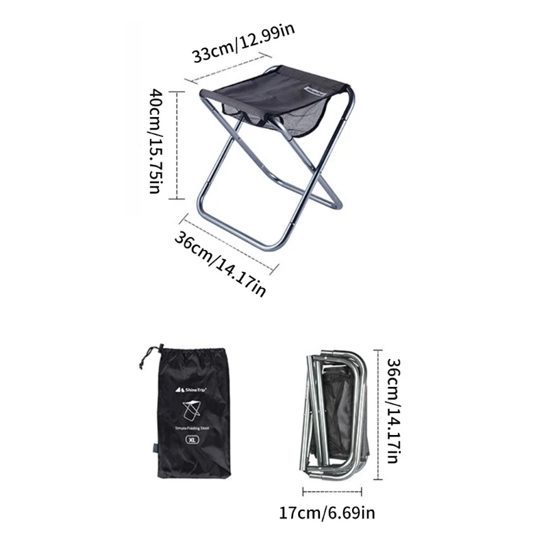 Collapsible Slacker Chair Folding Stool with Carry Bag for Fishing Camping