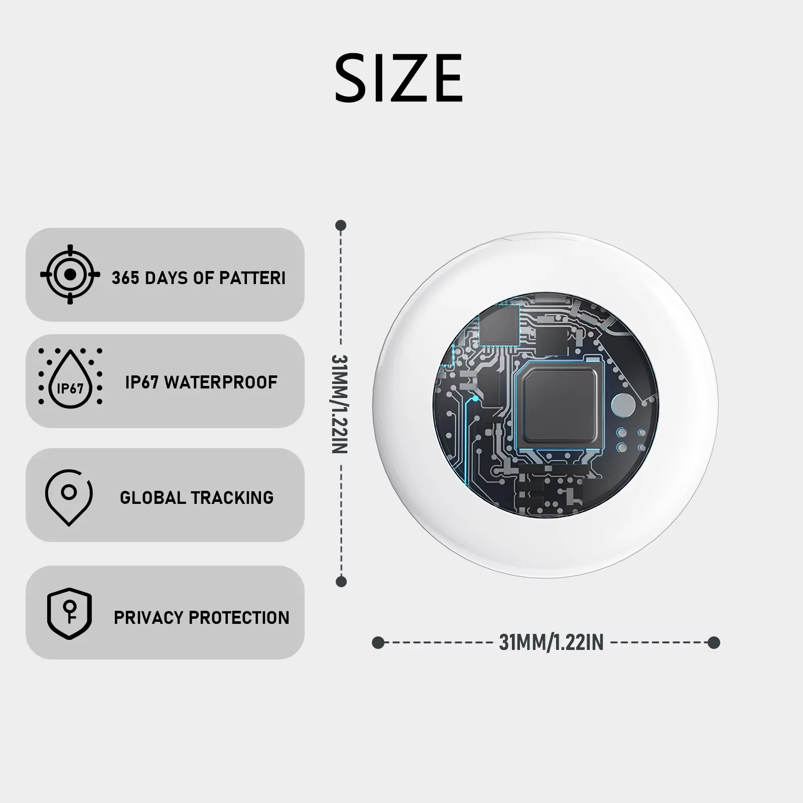 Timethinker Smart Bluetooth GPS Tracker Airtag Funziona con Apple Trova la mia APP ITag Anti smarrimento Localizzatore Pet Finder Air Tag per IOS