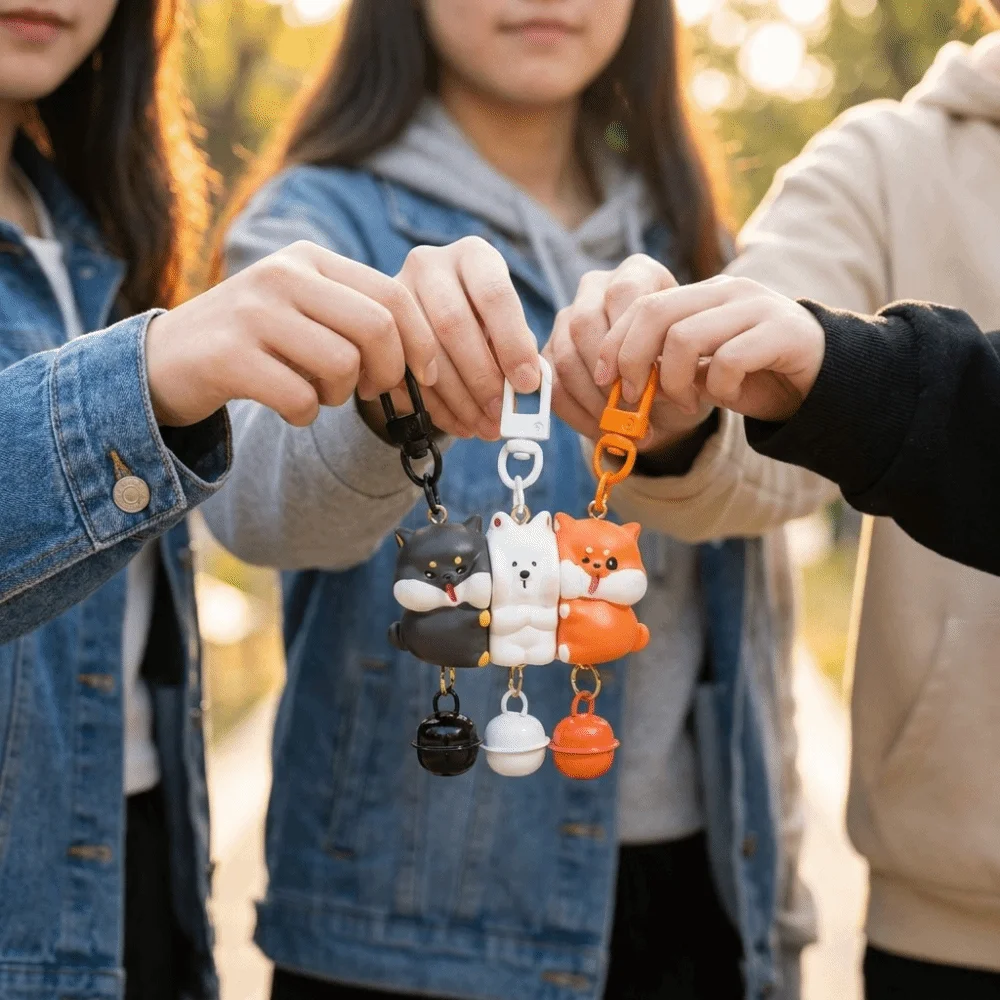 3 Pcs Set Charms Magnetic Magnetic Snap Keychain Resin Mini Animal Keychain Cartoon Keychain Sets Friends Gift