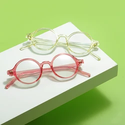 TR90 Men Women Plastic Lightweight Vintage Glasses Frame Extra Small Transparent Round Eyeglasses For Prescription Lenses Myopia