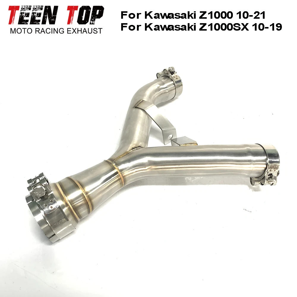 Peças de moto para kawasaki z1000/z1000sx escape modificar tubo médio de aço tubo de ligação intermediária de escape de motocicleta tubo decat 2010-2019