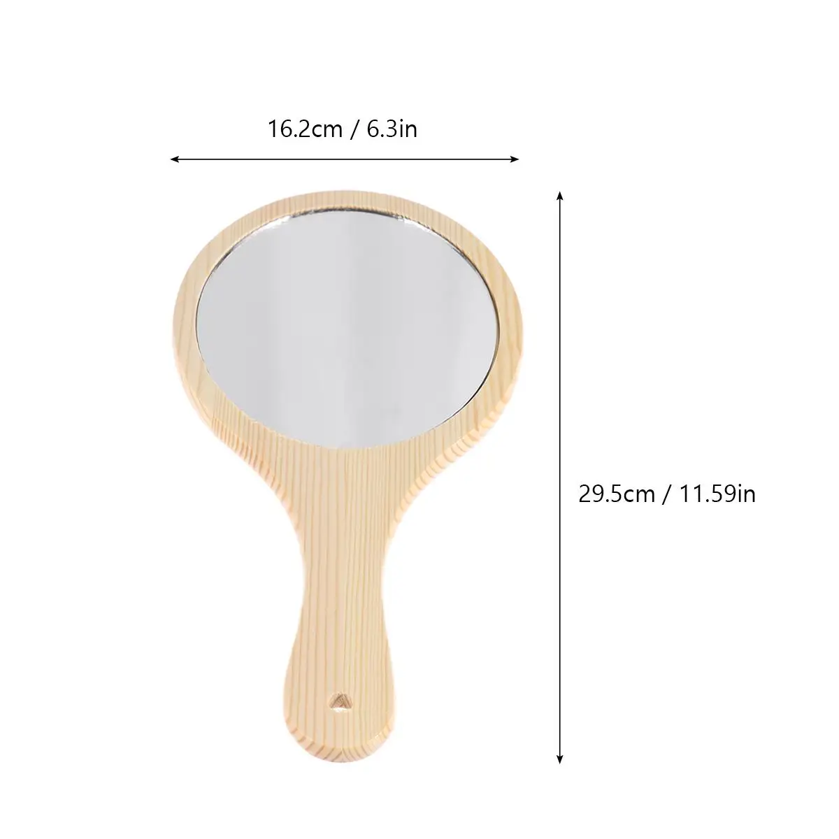 

Wooden Hand Mirror Elegant Retro Style Large Clear Glass for Women Makeup Travel Vanity Wall Mountable Premium Quality